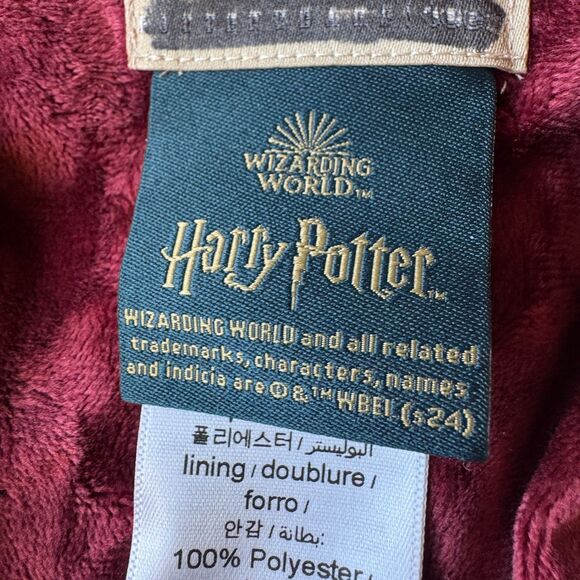 Pottery Barn Teen Harry Potter House Velvet Robe in Gryffindor Burgundy Velvet L - Picture 7 of 11